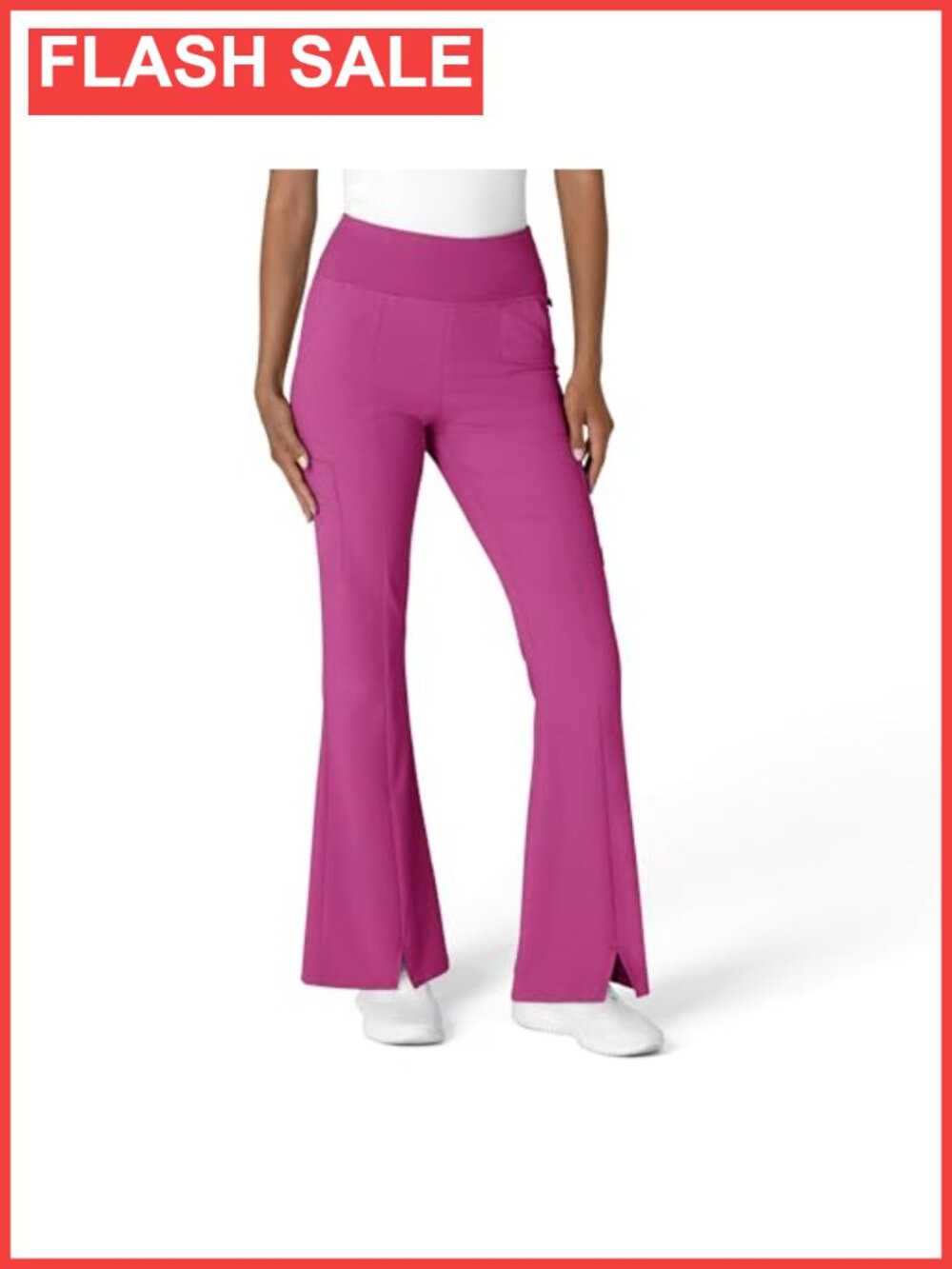 Cargo Flare Scrub Pant Medical Uniform Pull On Mid Rise 7 Pocket Recycled